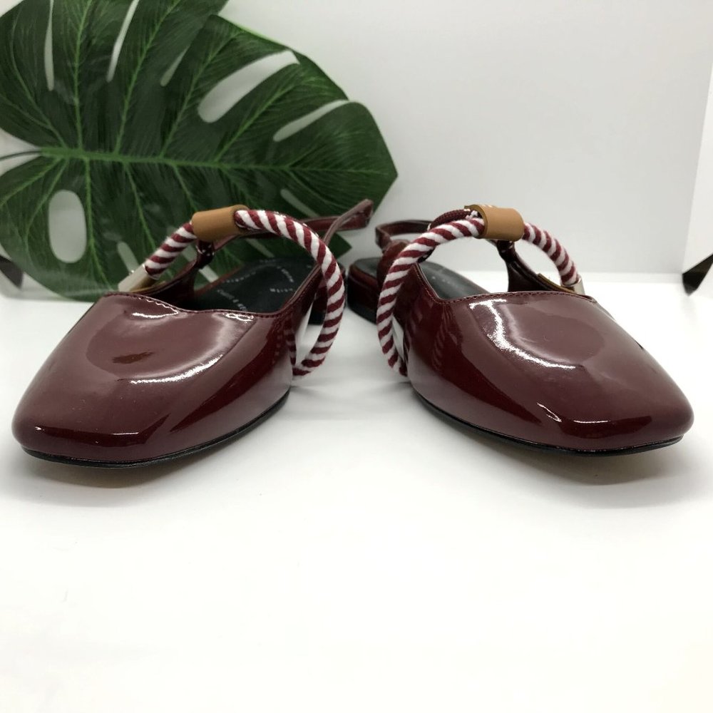 Women Red Ropes Designed Fashion Flats Faux Leather Slip-on Shoes